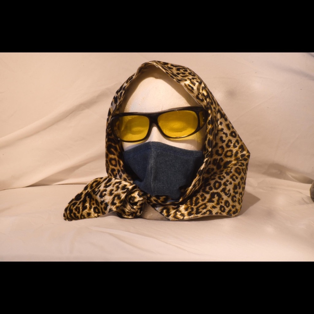 Handcrafted Stylin’ Rain Scarf. Two sided Silky print and pressed vinyl w/case